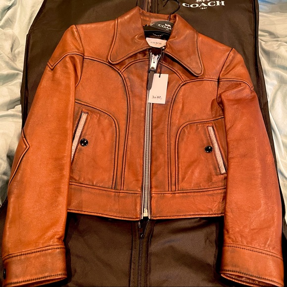 coach landscape leather jacket
